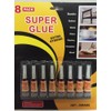 Super Glue 8 Pack SUPER GLUE CYANOACRYLATE Plastic Rubber Metal