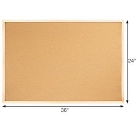 OWLKELA 24'' x 36'' Cork Board Bulletin Board, Wooden Framed Corkboard, Wood Oak Frame Corkboard, Vision Board and Decorative Hanging Pin Board