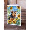 Caroline's Treasures Welsh Terrier in Sunflowers Greeting Cards Pack of