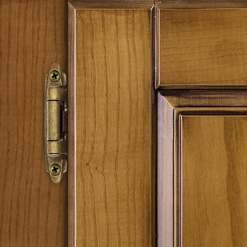 Antique Brass Inset Hinges for Kitchen Cabinet Door, 6 Pack