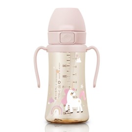 GROSMIMI Flip Top Spill Proof Sippy Cup, PPSU, BPA Free, 10 oz, Stage 2 Straw for Toddlers (Unicorn)