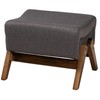 Baxton Studio Hanson Ottoman, One Size, Dark Grey/Walnut Brown