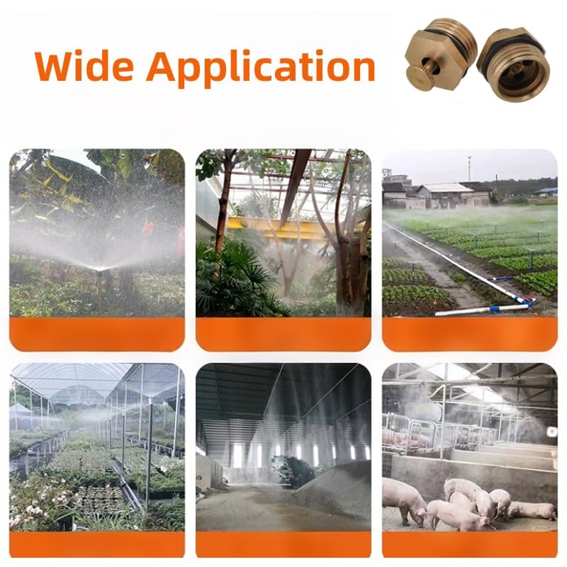 5pcs Brass 1/2" Male Thread Adjustable Misting Nozzles Irrigation Golden