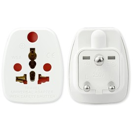 India, Travel Adapter India, Travel Adapter Type D, Adapter Sri Lanka, Adapter Type D Suitable for USA, UK, South Africa, India, Europe, Australia, Italy, etc (Pack of 2)