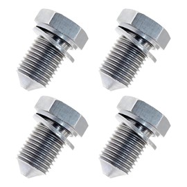 HAPPOW Pack of 4 Oil Drain Plug M14 with Sealing Ring - Compatible with N90813202, Carbon Steel Oil Pan Drain Plug for VW Golf Jetta Passat Bora Tiguan