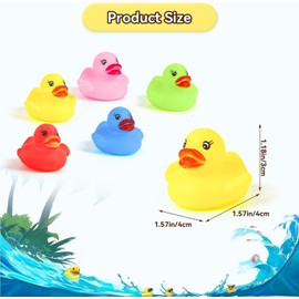 SULOLI 50PCS Mini Rubber Ducks Bath Toy Paddling Pool Game Summer Water Fun Toys for Kids