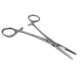 Precision Kelly Hemostat Forceps, Half Serrated, Premium Grade Stainless Steel (5.5" Straight)