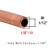 Quickun Copper Tube 1/12" ID × 1/8" OD (2-3mm) Seamless