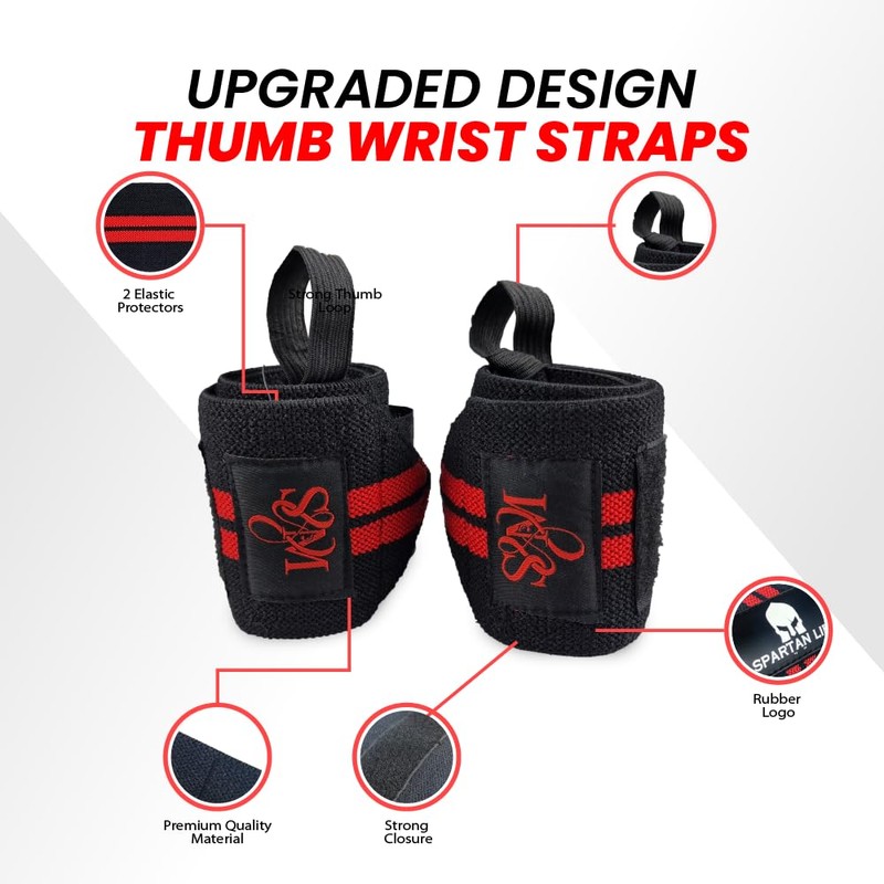 S&M Logistik Wrist Weightlifting Wraps for Bodybuilding, Rows, Weightlifting Curls