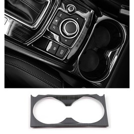 ZUNEIGUNG Mazda CX-5 2nd Generation KF Type Center Console Cup Holder Cover Fits the New MAZDA CX5 Garnish Interior Panel Design Interior Parts Accessories 1 Stainless Steel [Black Titanium]