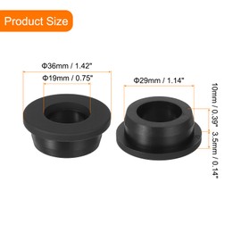 uxcell 7Pcs 3/4" ID, 1-1/8" Drill Hole Rubber Grommets, Top Hat Grommets Firewall Hole Plug Fit 19mm Wire for Vinyl Tubing in Hydroponic Irrigation Systems, Black