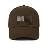 Zando American Flag Baseball Cap Coffee One Size - Cotton