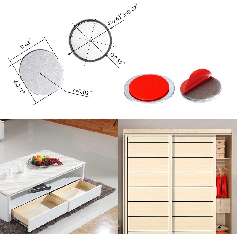 Moosike Magnetic Door Catch Ultra Thin Cabinet Magnets Stainless Steel