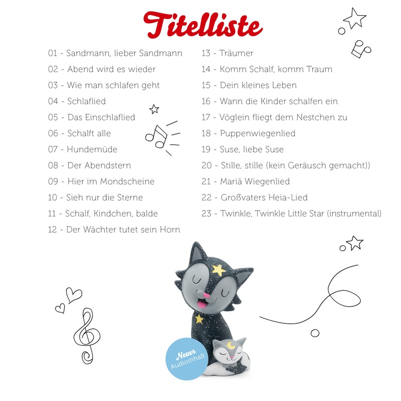 Tonies Audio Figures for Toniebox, Favourite Children's Songs, Lullabies 2,