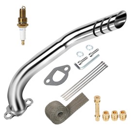 HIAORS Mini Bike Exhaust Pipe Header Kit Compatible with Predator 212cc 224cc 196cc Coleman CT200U BT200X CT200U-EX Baja Warrior MB200 MB165 KT196 6.5hp GX160 Clone Engine Go Kart Performance Parts