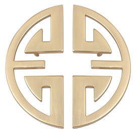 Bitray Cabinet Pulls Semi-Circular Antique Pull Knobs Traditional Auspicious Pattern Pull Handles Gold Tone - 2pcs