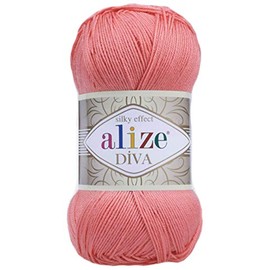 Hand Knitting Yarn 100% Microfiber Acrylic Yarn Alize Diva Silk Effect Crochet Arts Lace Craft 4 Balls 400g 1532m 619 Coral
