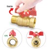 Oumuik Brass 1/2 Inch Ball Valve with Red Wing Handle