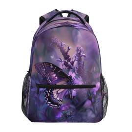 Butterfly Purple Flower2 Backpack for Girls School Bags Bookbags for Teen Kids Travel Laptop Daypack Bag Laptop Backpacks