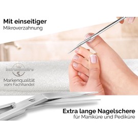 Long Seniors Nail Scissors Toenail Scissors with Micro Teeth and Strong Handles - Alternative Nail Clippers as Scissors in Case - Foot Care for Fingernails Toenails (16 cm Strong with Case)