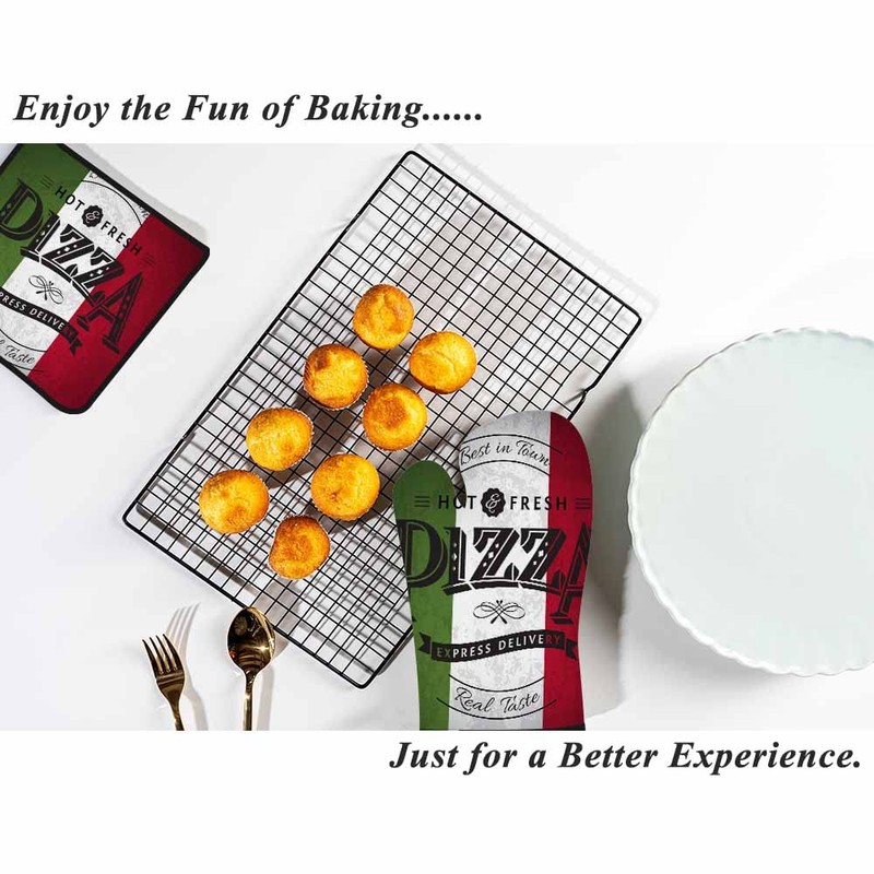Samgula Pizza Oven Mitts and Pot Holders Sets Italy Sign