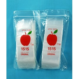 Plastic Resealable Bag 200ct CLEAR 2 Mil Mini Baggies 1515 Recloseable Bags 1.5" x 1.5"