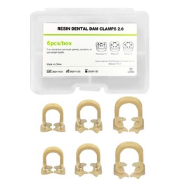 6 Pcs Dental Resin Rubber Dam Clamps Clip, Dental Resin Rubber Dam Clamps, Dam Soft Clamps Premolar Rubber Barrier Clip Resin Material. (6pcs)