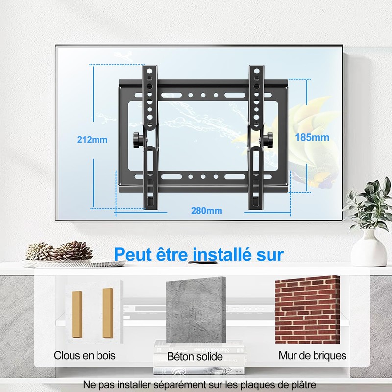 JXMTSPW Tilt TV Wall Mount for 14-42 Inch Screens, Monitor