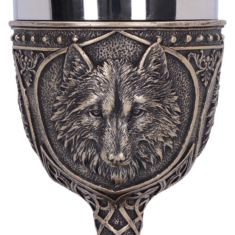 Nemesis Now Wild Thirst Chalice 20cm, Resin, Bronze, Bronze Wolf