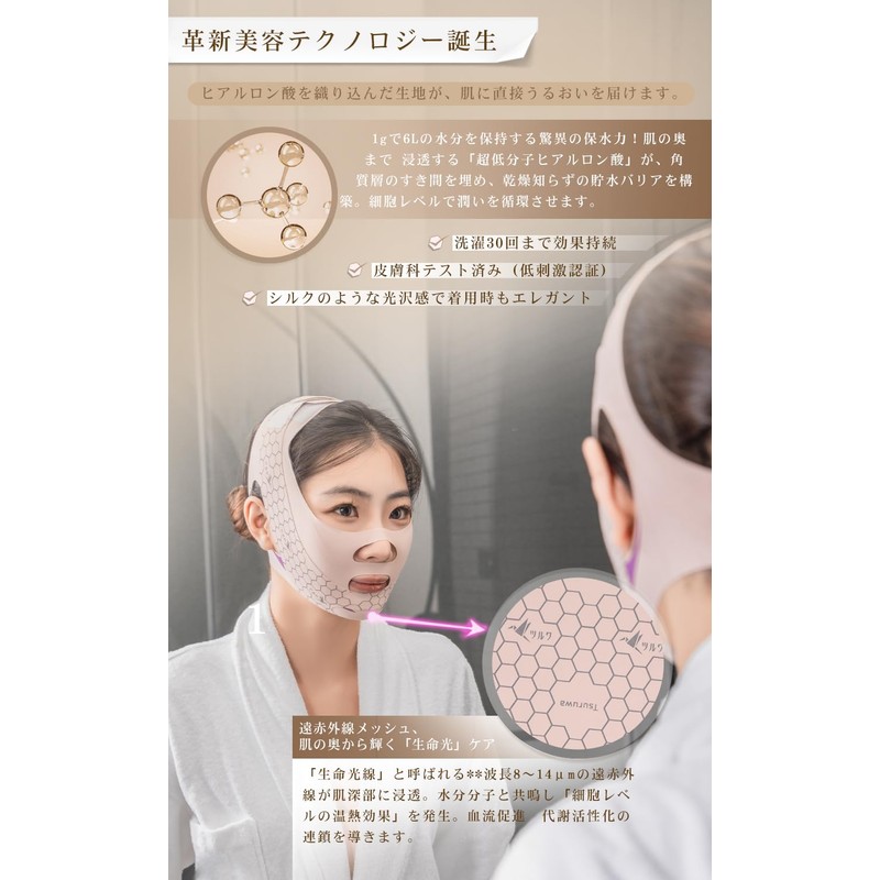 Tsuruwa Small Face Belt, Face Band, Face Line Correction, Eliminates