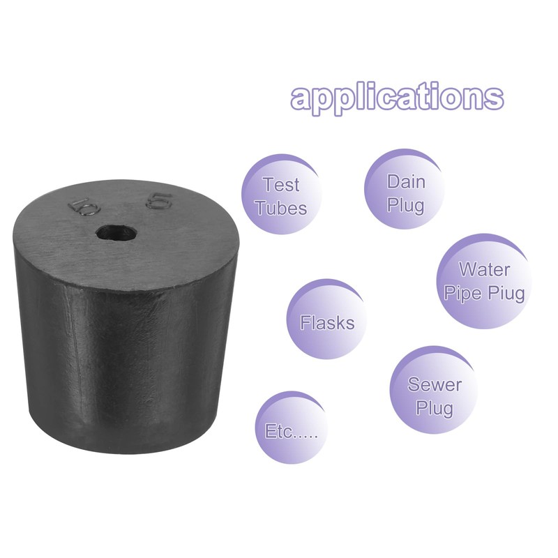 sourcing map Rubber Tapered Plug 24mm to 28mm Solid Test