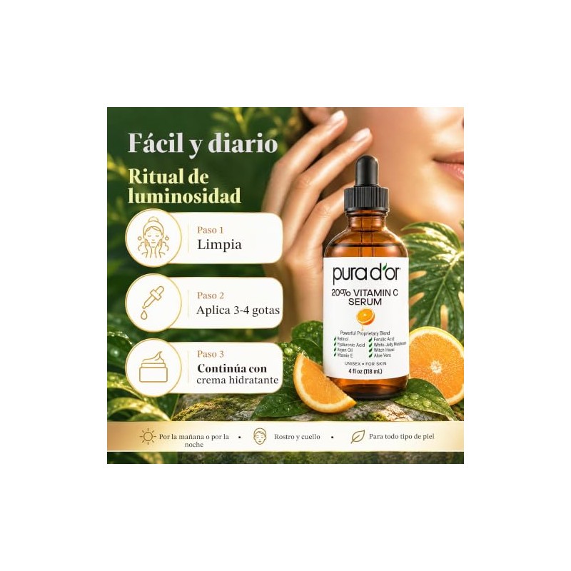 Pura D'or Vitamin C Serum, 4 Ounce