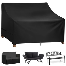 Aipwerer Garden Bench Cover 3 Seater, Protective Covers for Garden Furniture, 600D Oxford Fabric, Waterproof, Windproof, UV-Resistant, Tear-Resistant Protective Cover Garden Chairs (190 x 70 x 65/94