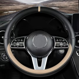 Custom fit for Lexus Car Steering Wheel Cover, Nappa Leather Car Steering Wheel Cover Non-Slip Steering Wheel Cover, Designed for Lexus Interior Accessories (Beige,for Lexus)