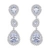 EVER FAITH Zircon December Birthstone Elegant Teardrop Pierced Earrings Clear
