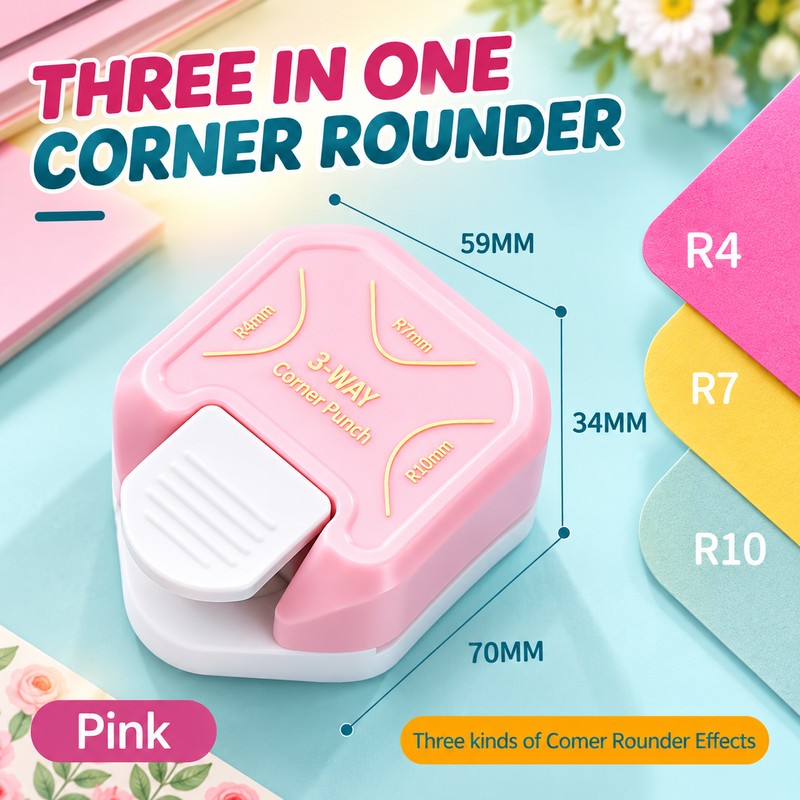 3-in-1 Corner Rounder Punch for Paper Crafts – R4 R7