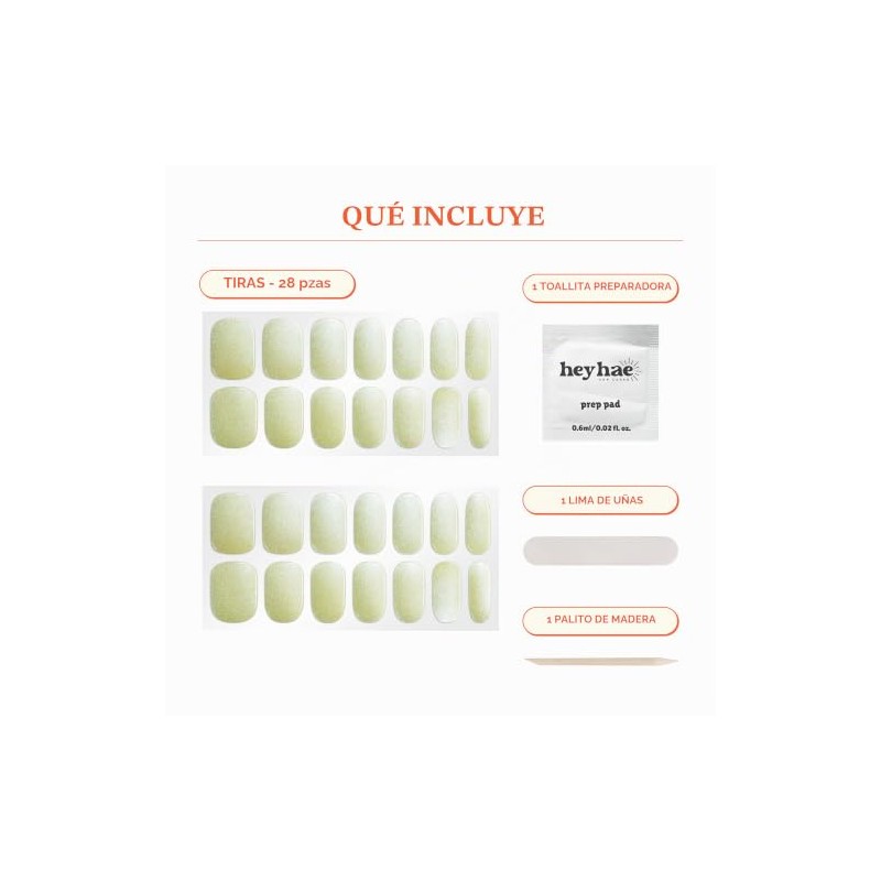 Heyhae Tiras de Gel Semicurado para Uñas - Hey, Pistachio