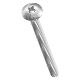 METALLIXITY Machine Screws Phillips Head(#10-24x2-1/4) 25Pcs, 304 Stainless Steel Round Head Phillips Drive Furniture Bolts - for Woodworking & Furniture Assembly, Silver