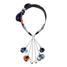 Light Blue Bow Headbands for Women Cute Bowknot Hair Accessories for Girls Non Slip Handmade Hairband for Women's Hair Bows for Teens Adults Rabbit Ears Hair Hoop Headband with Faux Floral Earrings