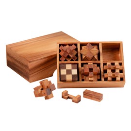 Puzzle Game Set of 6, Puzzle Games for Adults, IQ Puzzle Set, Patience Games for Children, 3D Wooden Puzzle Puzzle Box, Skill Games, Gifts for Advent Calendar, Mini Puzzle Games