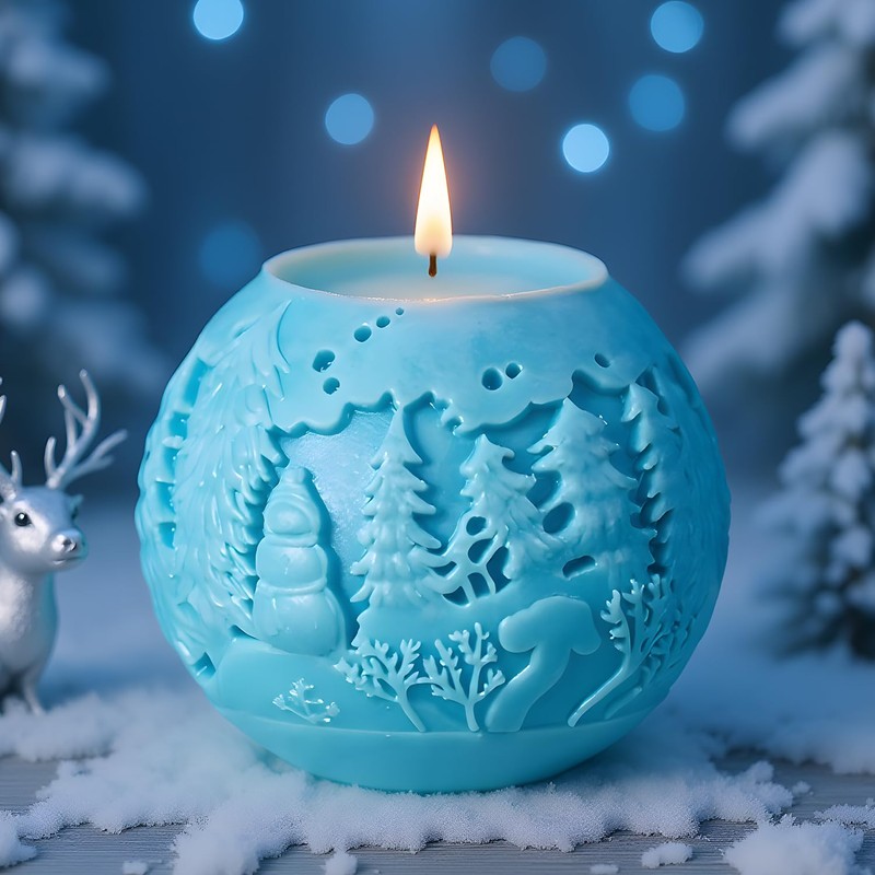 Christmas Ball Candle Molds Christmas Tree Resin Casting Silicone Mold