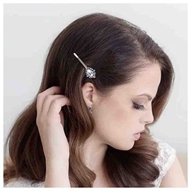 Erimberate Bohemian Teardrop Crystal Hair Clip Waterdrop Rhinestone Hair Pins Clips Paved Cz Hair Barrette Bridal Headclip Vintage Hairpins Gold Bride Headwear Decorative Wedding Hair Accessories