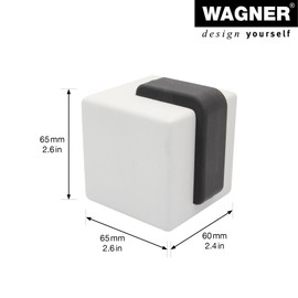 Wagner Doorstop Big Cube - 60 x 66 x 66 mm, Premium Buffer Made of Concrete and Thermostatic Rubber, to be Placed on The Floor, Heavy Quality - 15518701