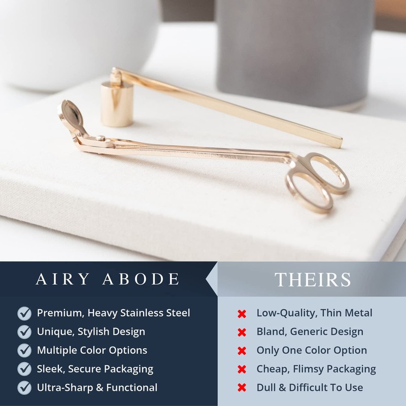 Airy Abode Candle Wick Trimmer and Candle Snuffer Accessory Set
