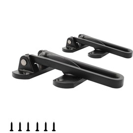 AUXBC 2 PCS Swing Bar Door Lock Latch, Zinc Alloy Safety Lock for Front and Inside Door, Heavy Duty Home Security Door Lock for Kids Home Hotel, Black