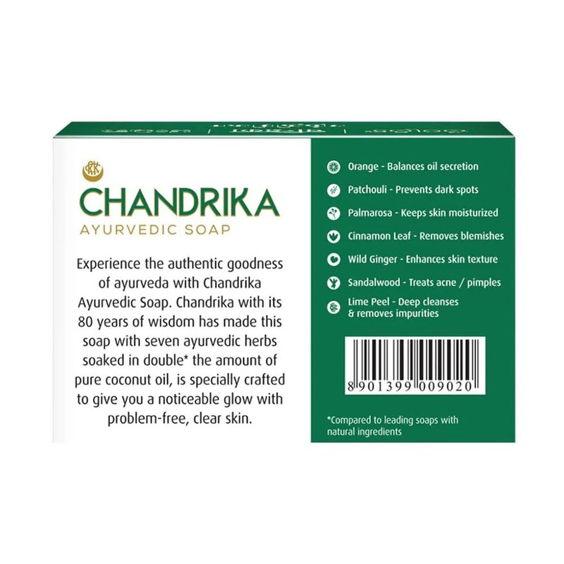 Chandrika Ayurvedic Soap 2.62-Ounce Unit (Pack of 12)