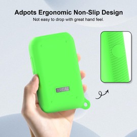 TOLUOHU Case Cover Compatible with XREAL Beam，Soft Silicone case for XREAL Beam, Shockproof Anti-Scratch Protective Cover for XREAL Air Companion with Carabiner & Lanyard (Glow Green)