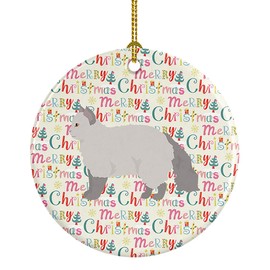 Caroline's Treasures Selkirk Rex #2 Cat Christmas Ceramic Ornament Christmas Tree Hanging Decorations for Home Christmas Holiday, Party, Gift, 3 in, Multicolor