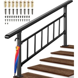 Gottinfurt Versatile Step Stair Handrails for Outdoor Steps Adjustable for Step with Hook - 4-5steps
