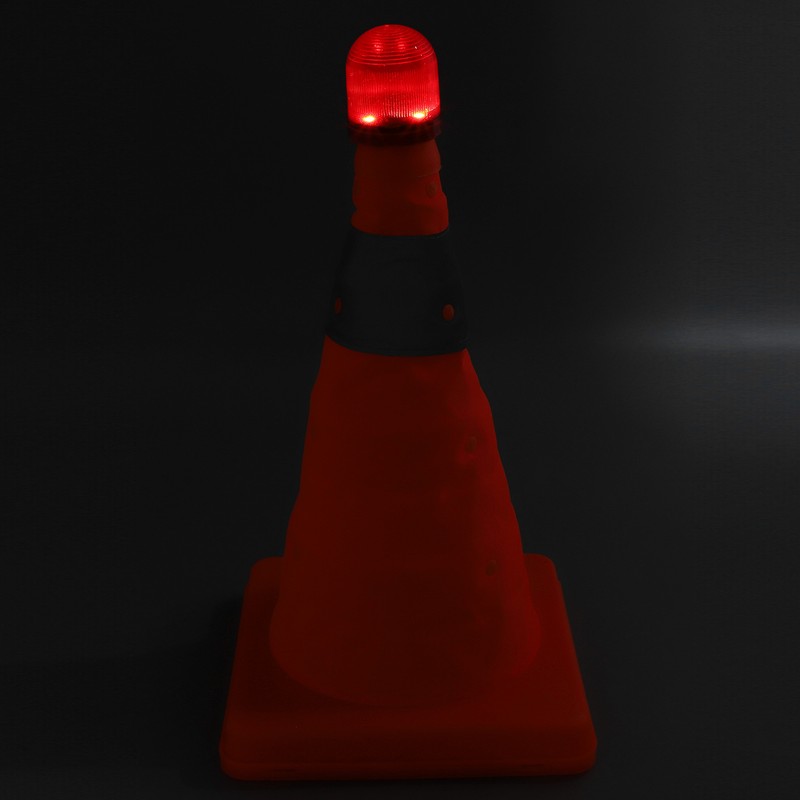 2 Set 30cm Traffic Cones Foldable Reflective Strips Road Safety